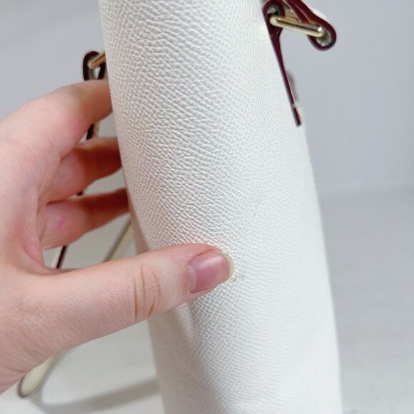 Dooney & Bourke Saffiano Pebble Grain Small Lexington White Leather Tote Bag - Picture 9 of 10